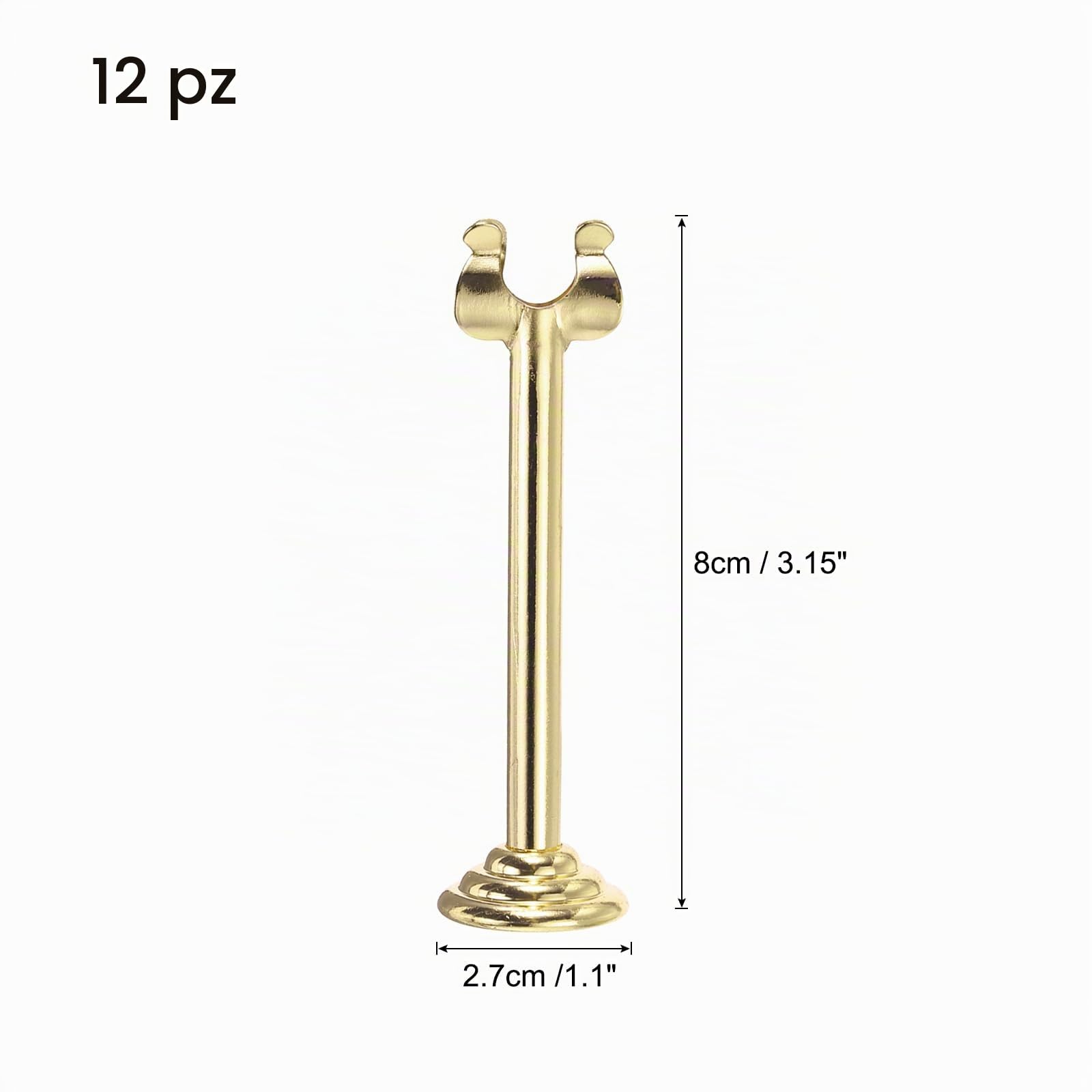 QUARKZMAN 12pz Porta Numeri Tavolo 3,15" Porta Segnaposto Dorati
