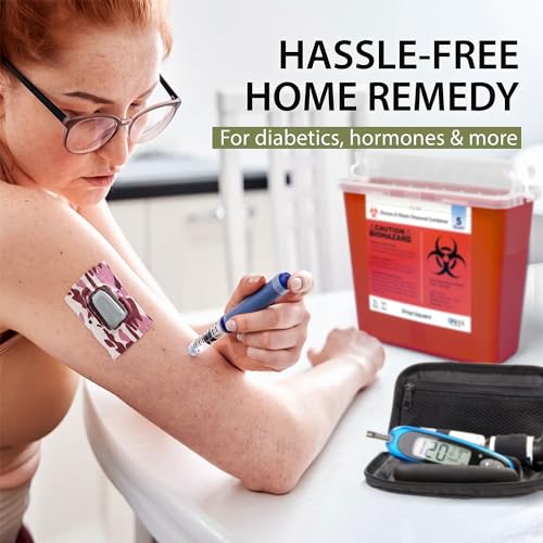 Image of Sharps Container for Home Use and Professional - 5 Quart (2 Pack) Large Sharps Container, Needle Disposal, Touch Free Rotating Lid