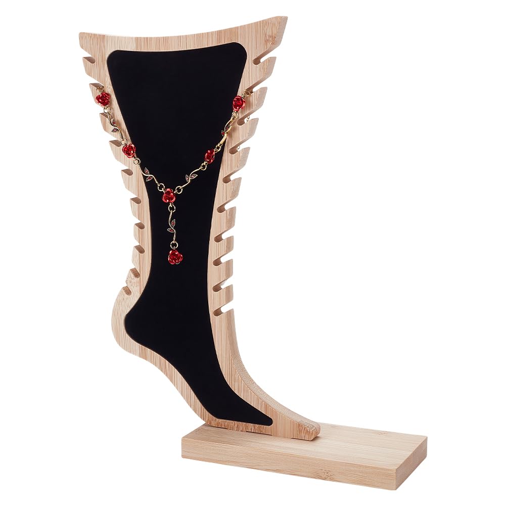 Présentoir de cheville pour pied UNICRAFTALE noir en bois de rangement pour bijoux