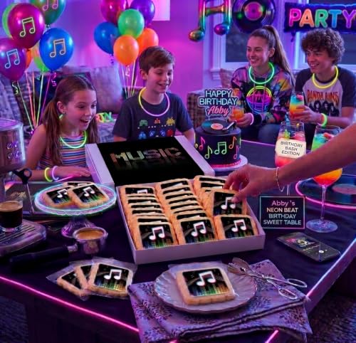 Image of Music Note Disco Party Cookies Individually Wrapped 24 Pack