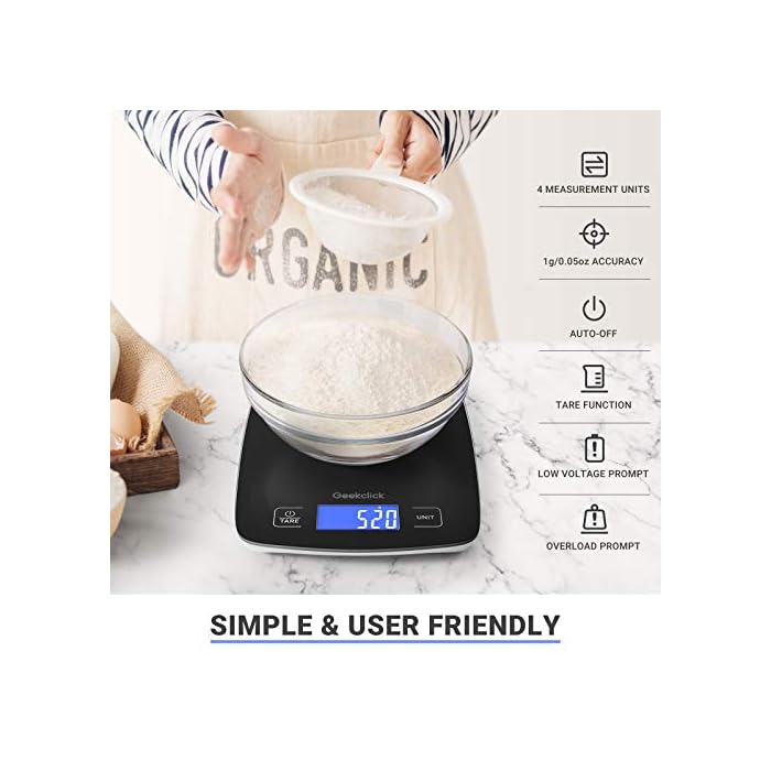 Buy Geekclick Digital Food Kitchen Scale, 22lb Scale for Food Weight