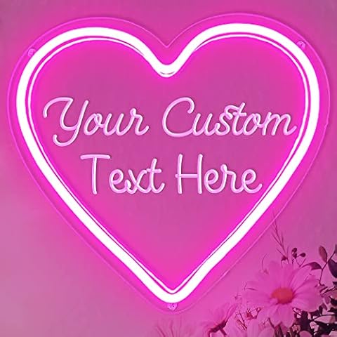 Neon Sign 3D Art Carving Custom Neon Light for Wall Decor, Personalized LED Neon Lights with USB for Home, Room, Bar, Studio, Waterproof Neon Light Sign for Party, Wedding, Birthday (Heart Shape) Cover