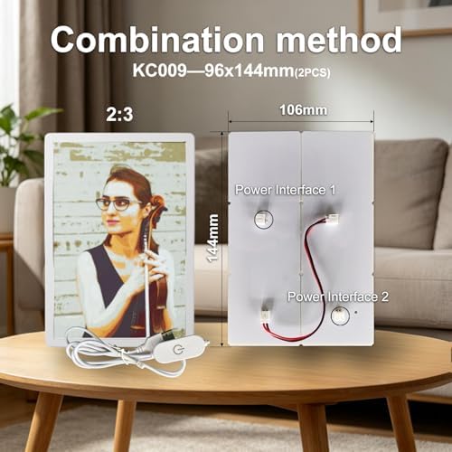 2피스 리소판 LED 백라이트 보드 키트 KC009 KC010 Bambu Lab H2C/X1/P2S/A1 LED 조명 보드 백라이트 Makerworld 모델 부품 USB 3D 프린트 액세서리 사진 모델 DIY 라이트 박스 — 사진 5