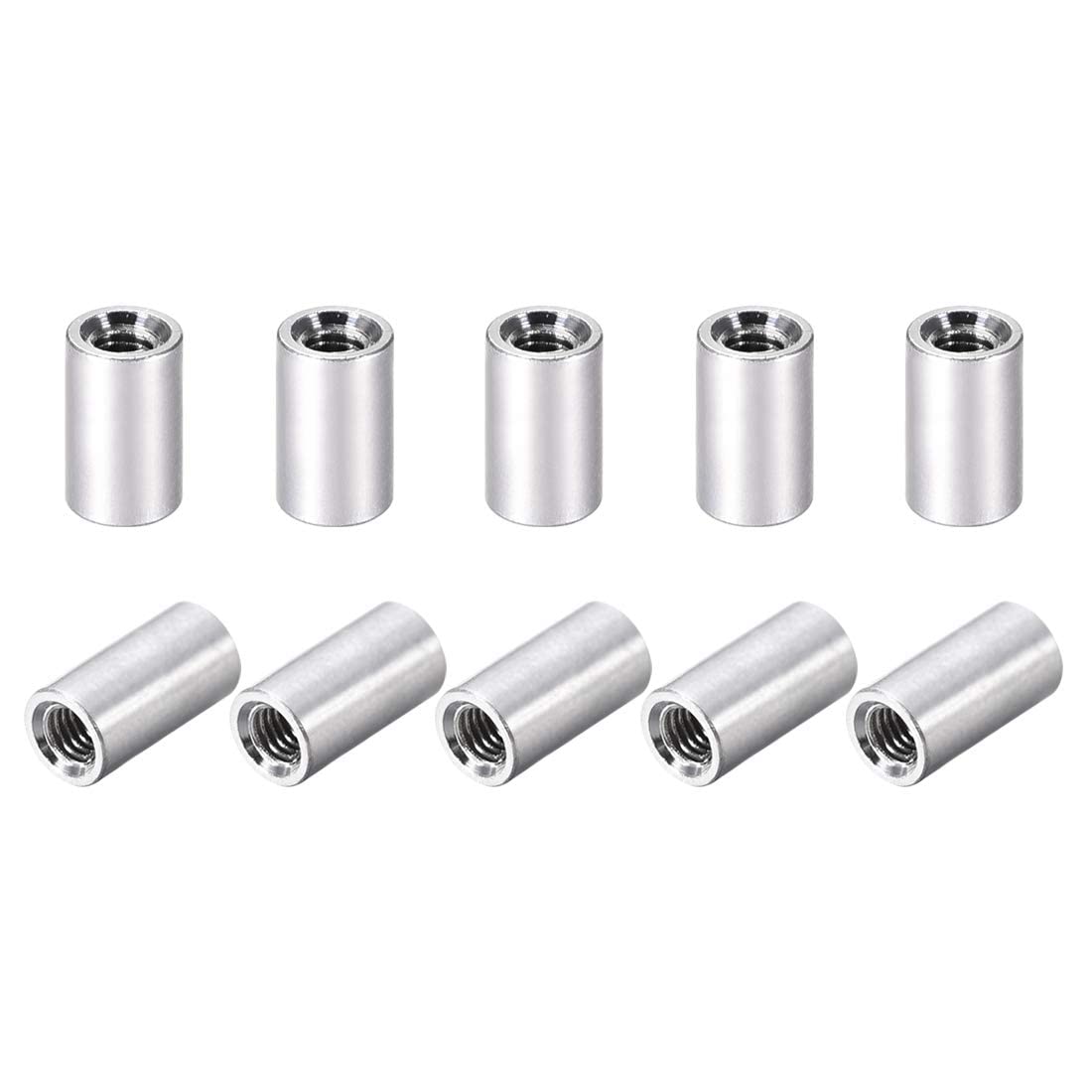 QUARKZMAN 6pz M12 Rotondo Distanziatori Kit, 1/2" Distanziatori Isolanti In Acciaio Inossidabile 12mm IDx14mm ODx25mm L Distanziali Rotondo Non Filettato Boccola Per Viti Bulloni, Argento