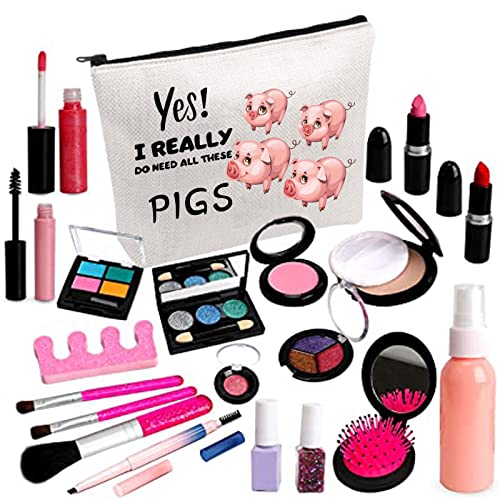 PLITI Pig Makeup Bag Funny Pig Lover Gift Pet Pig Gifts Yes I Really Do Need All These Pigs Farming Pig Zipper Pouch(need all pigsU) - Image 4