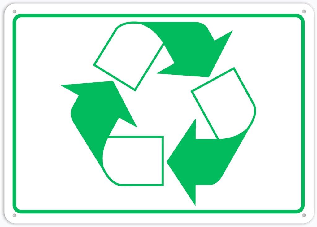 8"x12" Rust Free Aluminum Metal Sign - Recycle Symbol - Waterproof, Weatherproof, Fade Resistant, 4 Pre-Drilled Holes