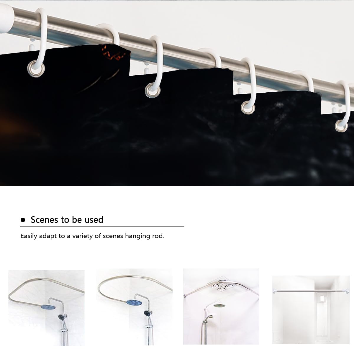 Tende Doccia Strega Gotica Labbra Nere Denti Oro Bagno 200x200cm