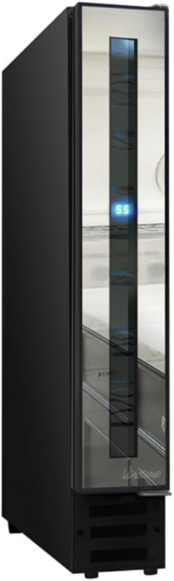 Vinotemp 7 Bottle Wine Cooler Refrigerator Freestanding Wine Cellar or Built-in Installation with Automatic Defrost, LED Display and Front Venting, 7 Bottle, Mirror