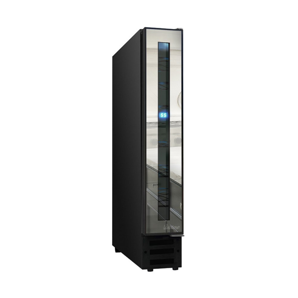 Refrigerador enfriador de 7 botellas Vinotemp VT 7BMSL FE para vinoteca independiente o empotrada con descongelación automática, pantalla LED y espejo frontal con ventilación