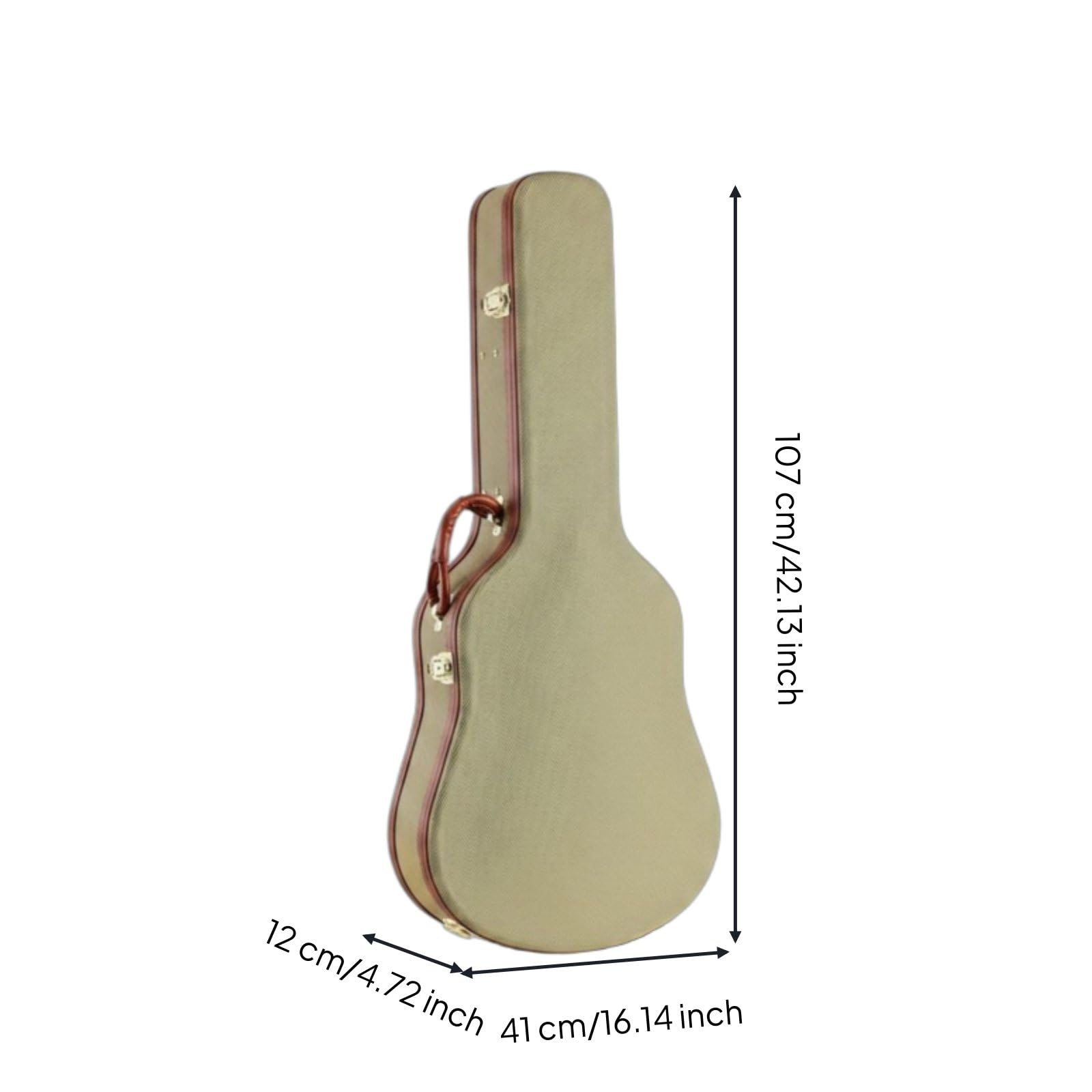 Qianly Attrezzatura Musicale Imbottitura 20 Mm, Custodia Rigida Per Chitarra 40/41 Pollici, PU, Esterno Beige, Interno Viola, Con Spallacci