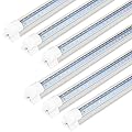 6 Pack 4FT LED Shop Light, 40W, 5200LM, 6500K Super Bright White, V Shape Integrated T8 LED Tube Light, 4 Foot Linkable Shop Lights With Built-in ON/Off Switch for Garage, Warehouse, Workshop