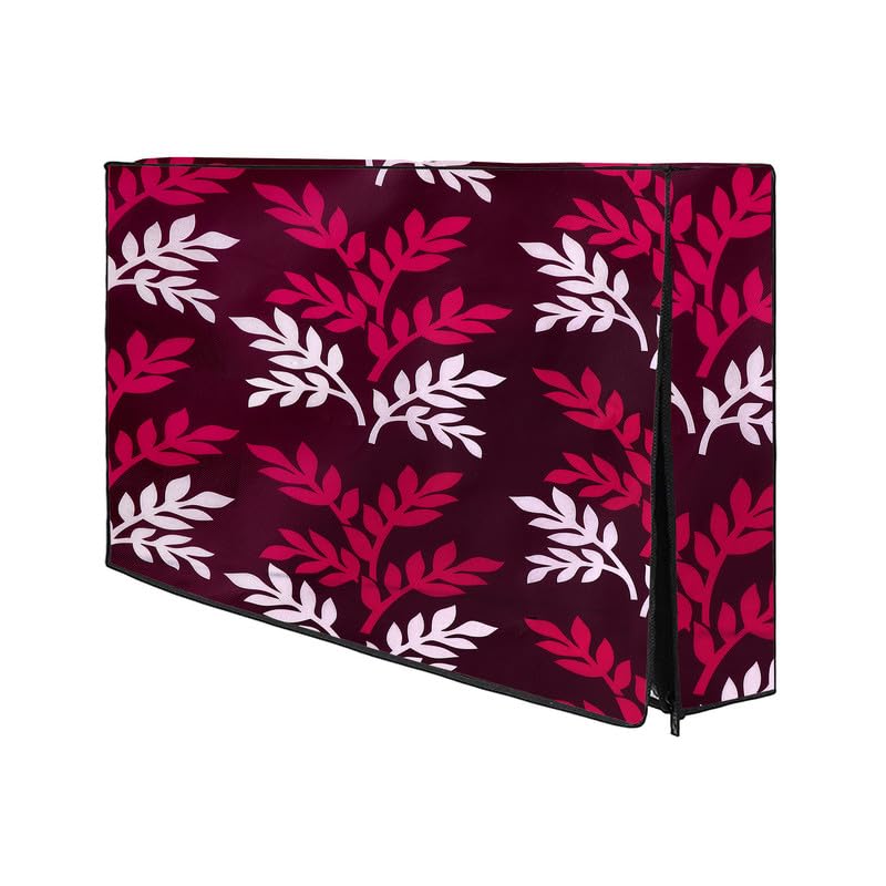 NERHA PVC 65 Inch Led Tv Cover Compatible For Xiaomai, Lg, Samsung, Redmi, Vw, Tcl, Acer All Brands Models, Wine Leaf Colour.