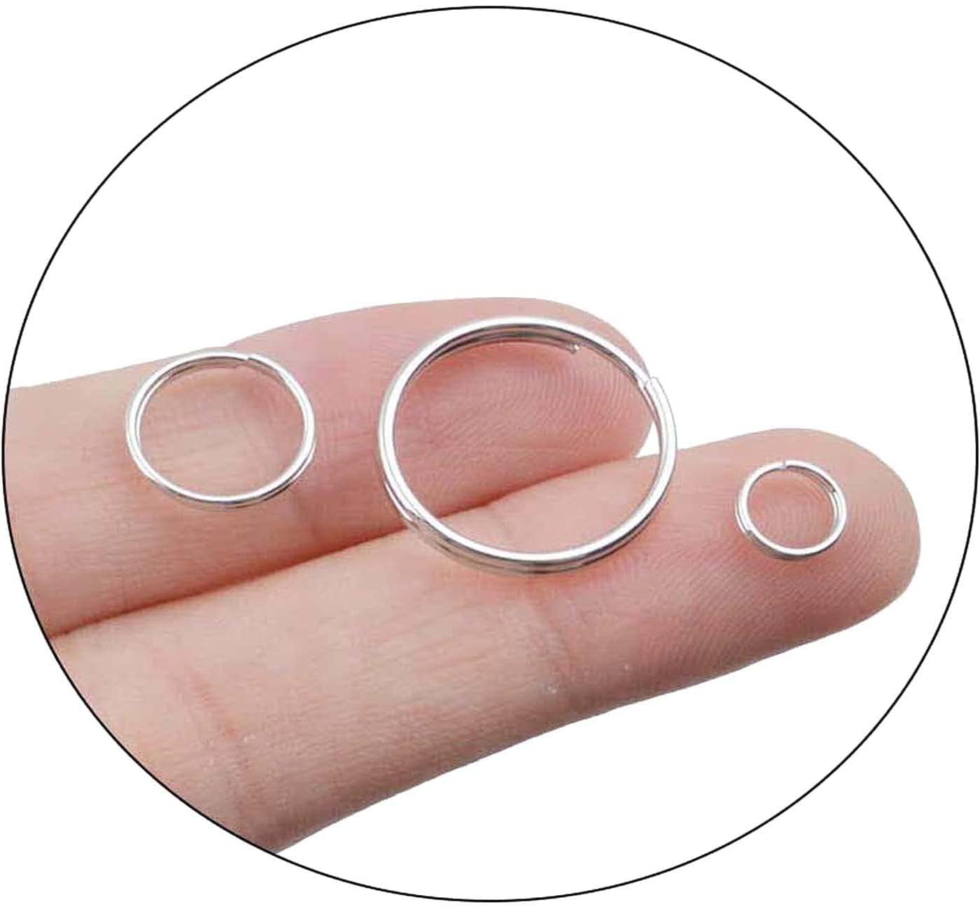 DIY Crafts 20 Pcs, 10mm Silver, 6/10/15mm Double Loop Jump Rings Small Key Chain Rings Round Metal Split Rings for Keys Organization and Craft Making (20 Pcs, 10mm Silver)-image-29