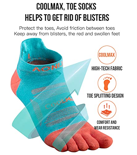Image of Toe Socks Cool-max Running Socks for Men Women 3 Pairs Athletic Breathable Five Finger Socks