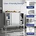 ROVSUN All Stainless Steel Table with Cabinet, 39