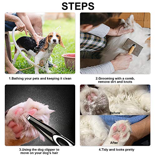 Anself Animais de Estimação Cão Gato Tosquiadeira Elétrica Kit de Higiene para Cães Aparador de Cães