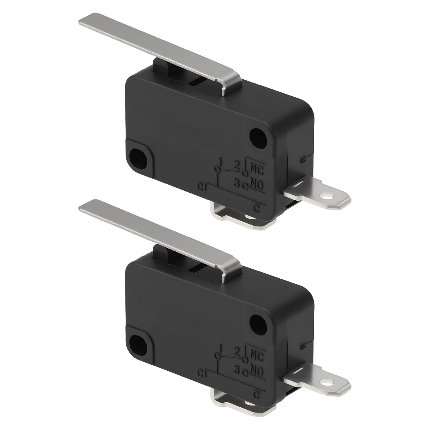 Create idea 2PCS 2 Pins Micro Limit Switch with Lever VMN-15 125/250V AC Compatible with Current Control Mechanical Action Detection