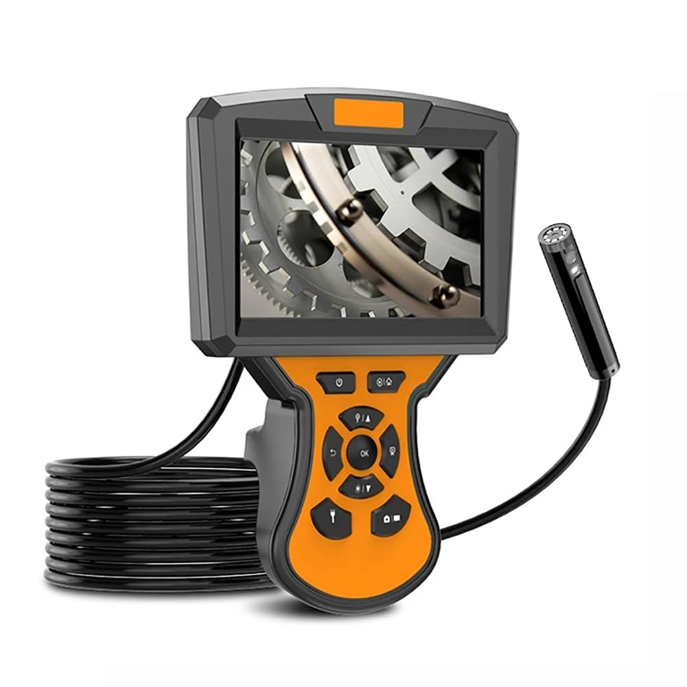 Camera Di Endoscopia A Doppia Lente, Fotocamera Di Ispezione Endoscopia HD 1080P Con Luce, Fotocamera Per Tubazioni IP67 Con Schermo IPS Da 5 ",10m