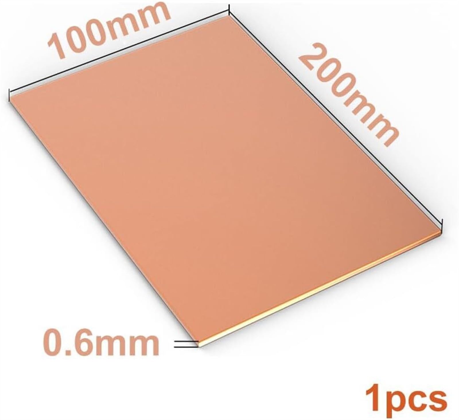 Blacha miedziana o grubości 0,6 mm, 1 szt. 99% czystej blachy miedzianej, blacha miedziana, blacha miedziana do rzemiosła, projekt artystyczny(100x200mm)