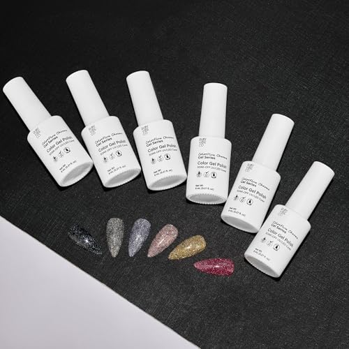 Set de 6 esmaltes de gel con brillo reflectante miniatura 3