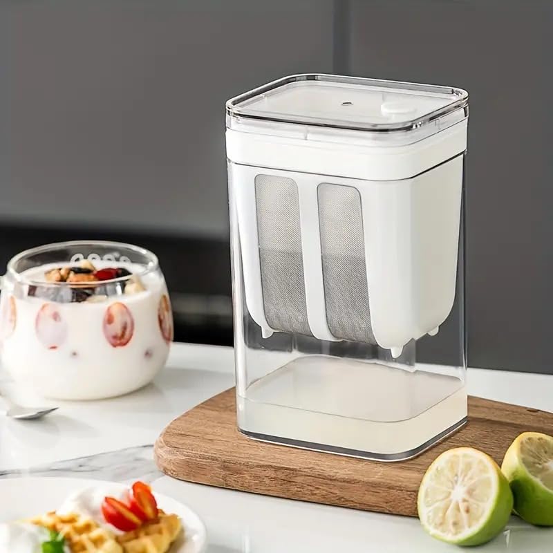 AARUX Yogurt Water Filter Strainer 1100ml, Yogurt Filter Food Strainer for Homemade, Yogurt Strainer Fine Mesh Strainer with Lid, Curd Filter Pot, Yogurt Filter Strainer (B0DHV9KZMD) Amazon Price History, Amazon Price Tracker