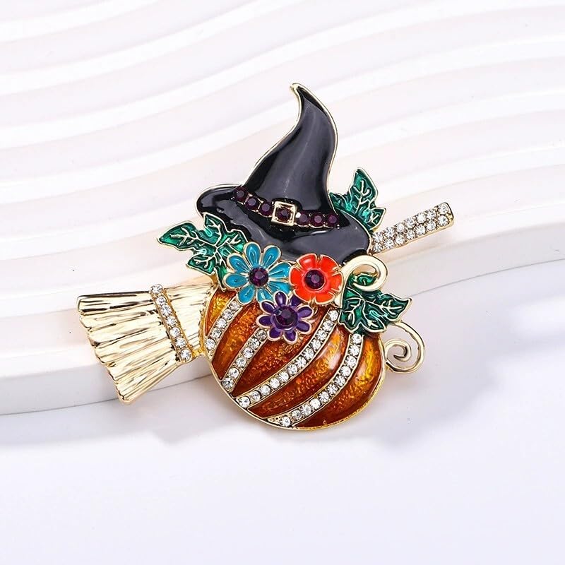 Image of Christmas Brooch Pins Crystal Christmas Tree Snowflake Jingle Bell Reindeer Enamel Brooches Holiday Party Gift for Women