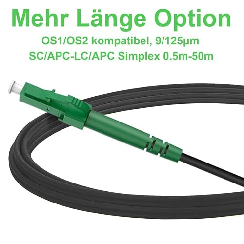 FLYPROFiber Opancerzony kabel optyczny SC/APC na LC/APC, światłowodowy kabel krosowy Simplex Singlemode 9/125μm OS2, czarny