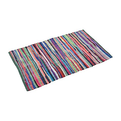 Allure Bath Fashions Hand Made Chindi Tasselled Rag Rug 100% Recycled Fabrics - Fully Guaranteed Cover