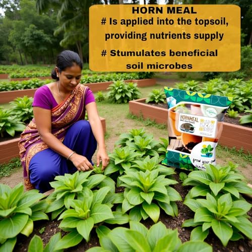 Image of Horn Meal for Garden Plants and Leafy Vegetables | Rich in Nitrogen| Natural and Organic | NPK 12-2-0 Fertilizer (1.9 Kg)