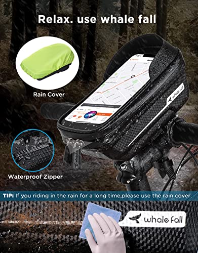 Whale Fall 2022 Portable Bike Bag, Bike Phone Mount, Bike Accessories, Phone Holder For Bike, Sturdy/Waterproof, Germany Bayer 0.25Mm Tpu, 4” - 6.9” Cellphone, Black, X1 Pro #TOP6