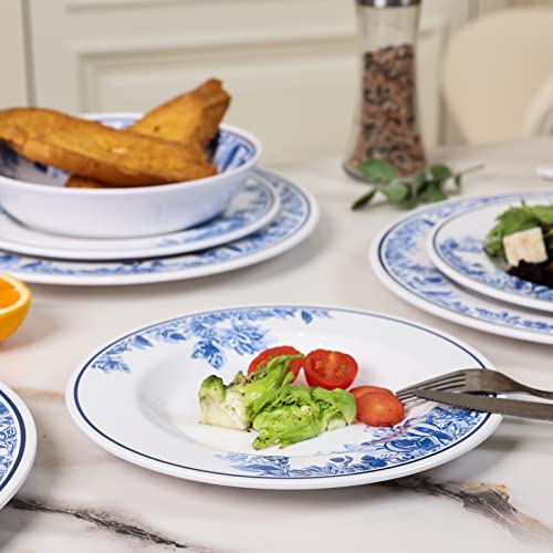 Melamine Dinnerware Sets-12Pcs Outdoor Dinnerware Set Service For 4,Dishwasher Safe, Break-Resistant, Indoor And Outdoor Use,Reusable,New Traditional Flower #TOP3