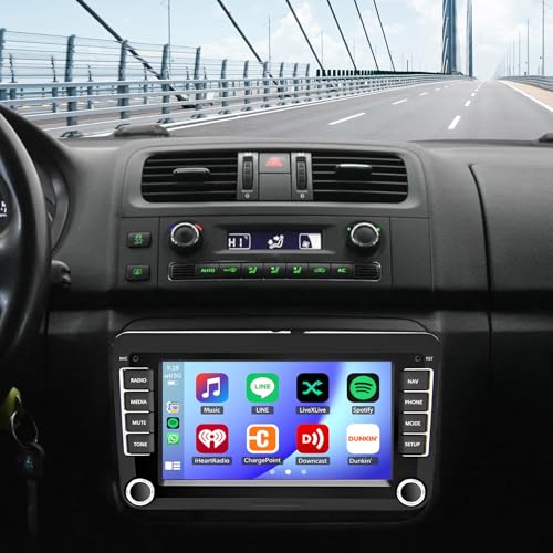 2+32G Android 13 Autoradio pour Skoda Fabia 2007-2014 avec sans Fil CarPlay Android Auto, 7 Pouces Radio Stéréo avec Navigation GPS Bluetooth Wi-FI FM RDS Caméra de recul Incluse