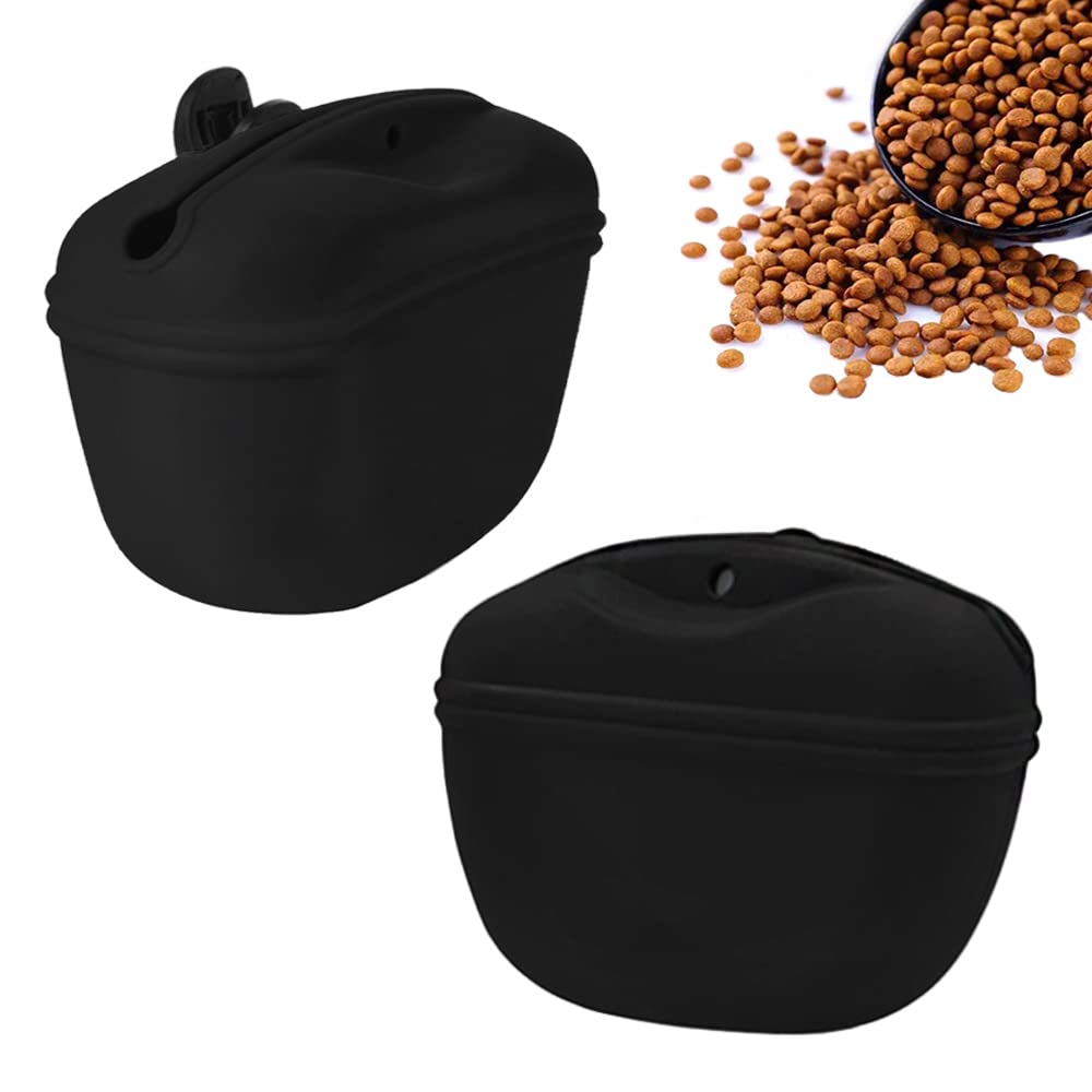 2 Piezas Bolsa Adiestramiento Perros Porta Chuches para Perros Bolsa para Golosinas para Perros para Perros de Silicona Bolsa Contenedor de Comida Portátil Bolsa Premios Perro