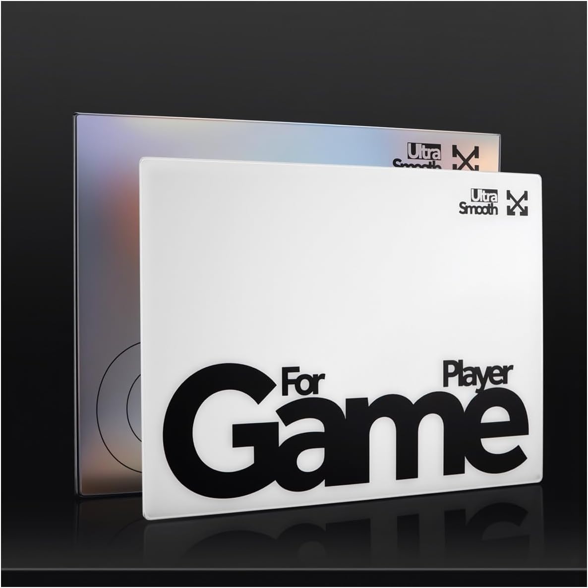 Tempered Glass Gaming Mouse Pad Ultra-Thin Desk Mat Anti-Scratch, Wear-Resistant 400 * 300 * 1.8mm Large Sophisticated Pads Ultra-Smooth Micro-Etched Surface Anti-Slip Silicone Base (White)