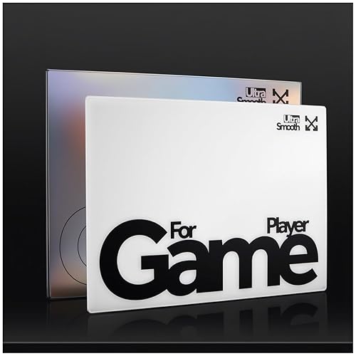 yiodelu Tempered Glass Gaming Mouse Pad Ultra-Thin Desk Mat Anti-Scratch, Wear-Resistant 400 * 300 * 1.8mm Large Sophisticated Pads Ultra-Smooth Micro-Etched Surface Anti-Slip Silicone Base (White)