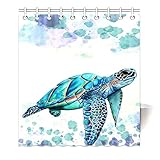 HommomH 65' x 72' Shower Curtain with Hooks Bathroom Waterproof Comfortable Sea Turtle
