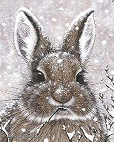 Kit broderie point de croix imprimé lapin 11CT toile 40x50 cm pour décoration de chambre