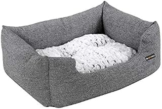 SONGMICS Gray Dog bed Plush Soft Comfortable Round Cat Bed Removable S size (54x48x20) PGW22G