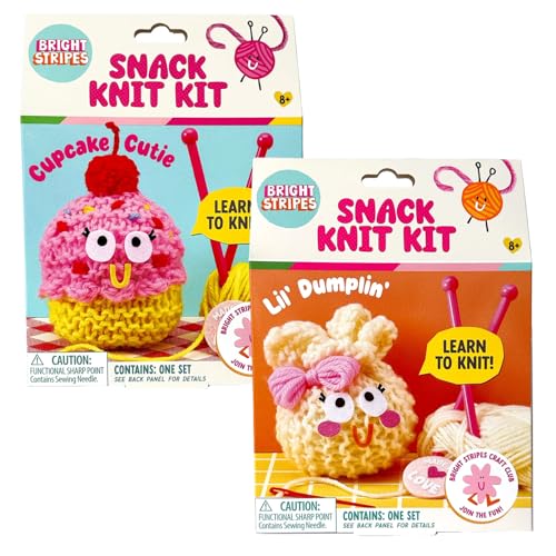 Bright Stripes Snack Knit Kit Bundle: Cupcake Cutie and Lil'