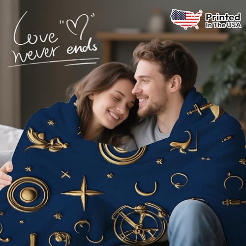 JML Custom Throw Blanket for Sofa, Shawls and Wraps, Soft Lightweight Plush Fleece Blanket for Couch Bed Chair Travel Lap Airplane Summer Adult, Anchor#04