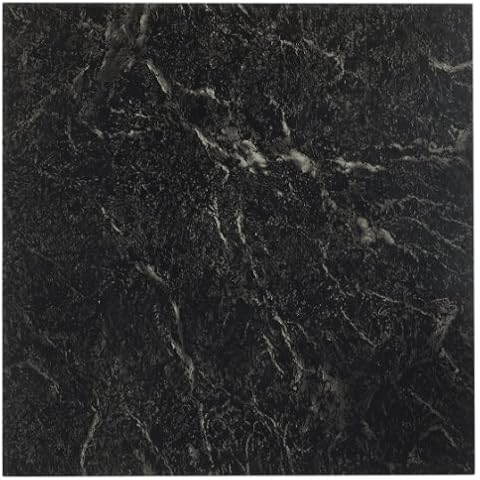 Achim Home Furnishings FTVMA40920 Nexus Vinyl Tile, Marble Black with White Vein, 20 count(pack of 1), 12 inch x 12 inch Cover