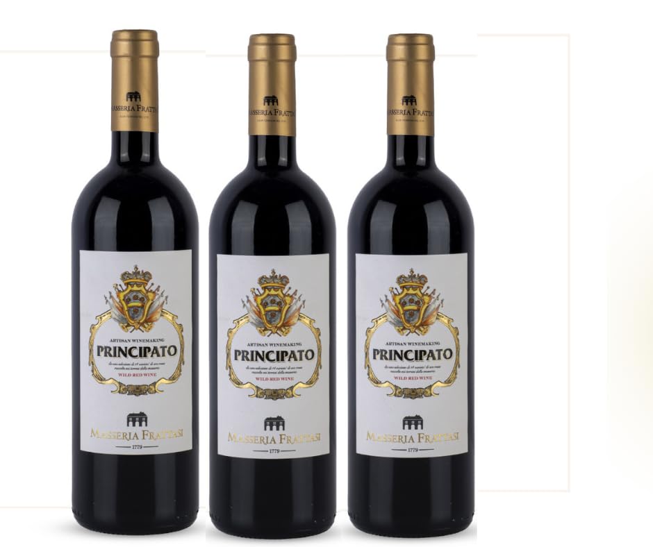 Masseria Frattasi Principato Aglianico Beneventano IGP 75cl – Vino Rosso Italiano 13,5% Vol – Intenso, Corposo e Vellutato – Vino Campano di Alta Qualità – Eccellenza Made in Italy Premium (3BT)