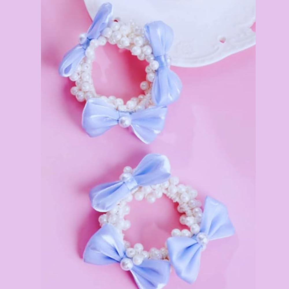 RSJ TRADERS-2 PCS Girls Elegant Pearl Hair Ties Beads Woman Scrunchies Rubber Bands Ponytail Holders Hair Accessories Elastic Hair Band (SEABLUE) (B0CMB1KTYH) Amazon Price History, Amazon Price Tracker