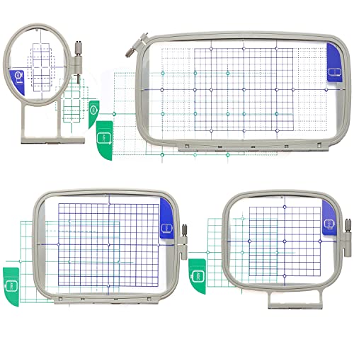 New brothread Embroidery Machine Hoop 4 in 1 Set(SA442+SA443+SA444+SA445) Compatible with Brother PE900 SE2000 PE800 SE1900 SE1950 PE780D 770 700 750D SE1800 Innovis1250D Babylock Accord Emore Ellure