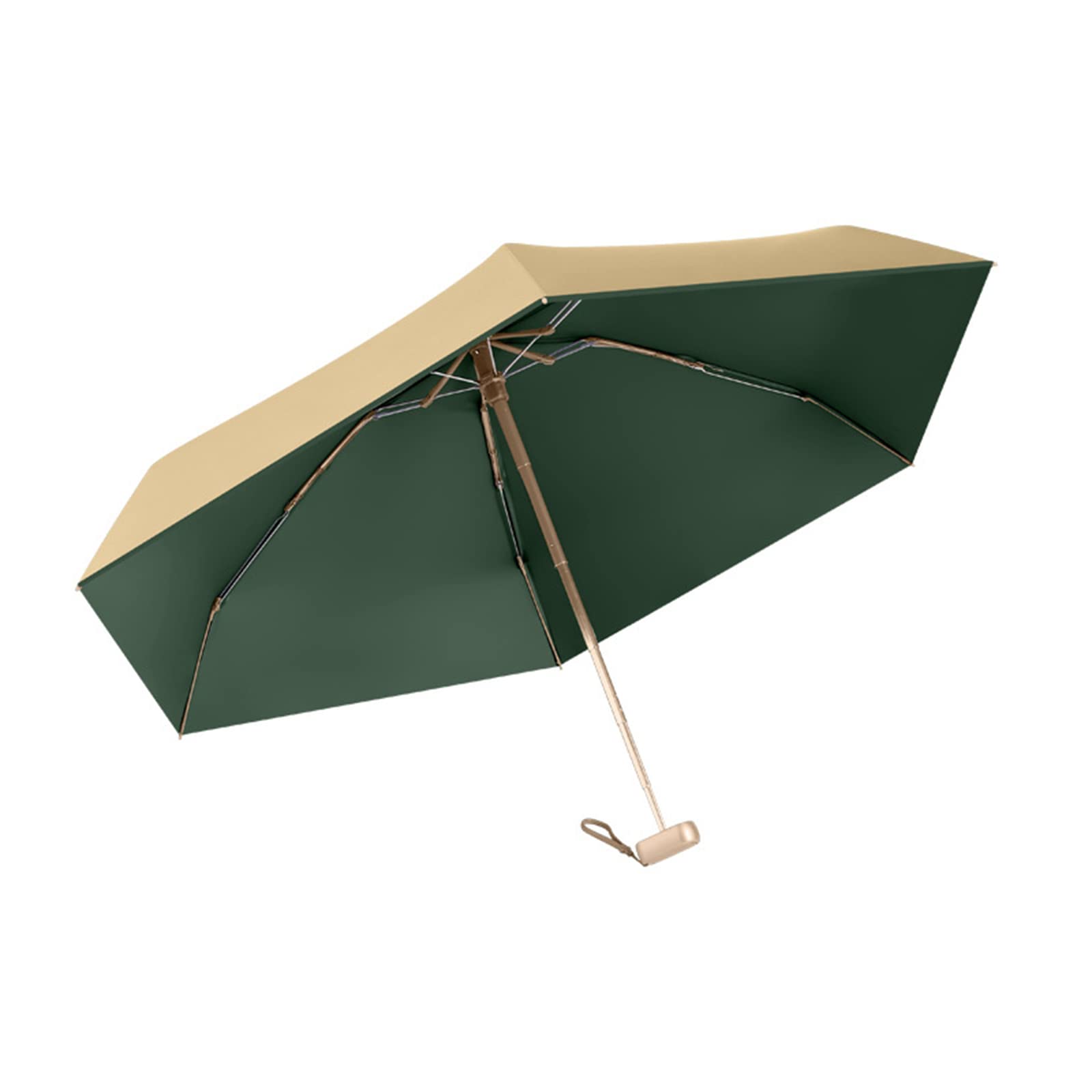 Paraguas, Miniparaguas de Titanio Dorado Anti-UV(Dark Green)