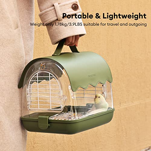 Bucatstate Bird Carrier Backpack With Perch, Transparent Travel Bird Cage Bag Lightweight With Shade Cover, Visible Window For Parrots, Small Cockatiels, Budgie And Other Similar Size Birds (Green) #TOP3