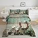 Rustic Farmhouse Bedding Set Teal Country Wooden Barn Door Down Comforter Queen Western Horseshoe Daisy Decor Comforter Set for Kids Boys Girls Teen Cowboys Cowgirls Quilt Duvet Sets 2 Pillow Cases