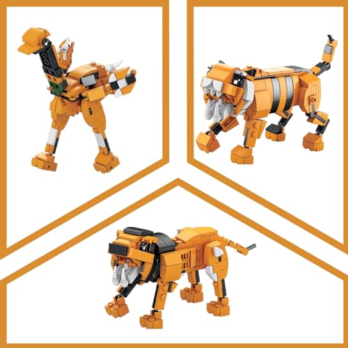 Image of Apex 3-in-1 Wild Animal Building Blocks Kit - Build Lion, Tiger or Emu with Block Set | Kids Construction Toy Building Blocks | Creative STEM Toy for Kids