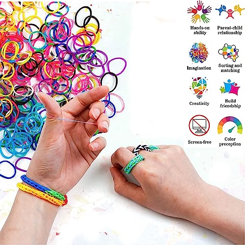15000+ Loom Rubber Bands Bracelet Kit, Rubber Bands for Bracelet Making Kit,Loom Bracelet Making Kit with 3 Layer Container,30 Colors,380 Beads, Charms Hooks Tools