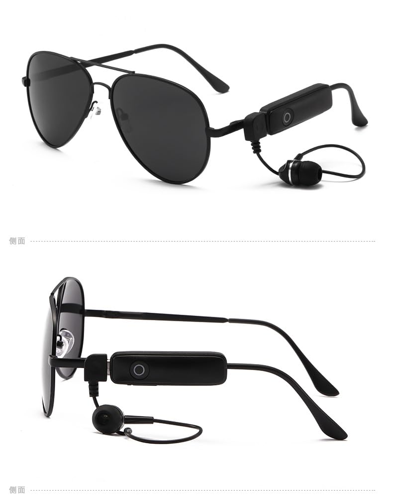 Generic Smart Bluetooth headphones Sunglasses Mens fashionable polarizing goggles Goggles Audio smart glasses 208 Black